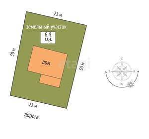 Дом 130м&sup2;, 1-этажный, участок 6 сот.  