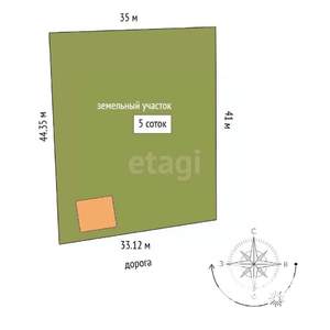 Дом 50м², 1-этажный, участок 5 сот.  