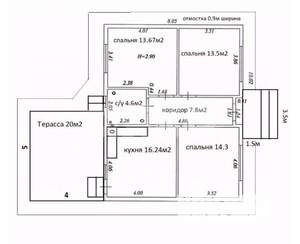 Дом 72м&sup2;, 1-этажный, участок 4 сот.  