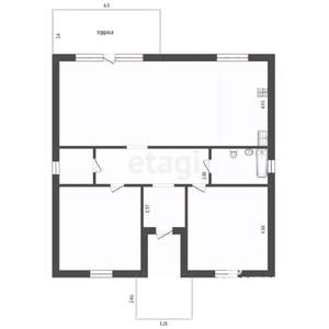 Дом 130м², 1-этажный, участок 6 сот.  