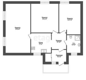 Дом 70м², 1-этажный, участок 4 сот.  