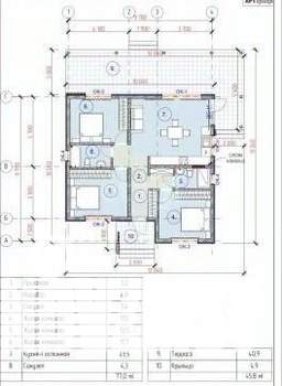 Дом 77м&sup2;, 1-этажный, участок 6 сот.  