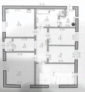 Дом 117м&sup2;, 1-этажный, участок 8 сот.  