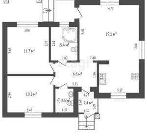 Дом 66м², 1-этажный, участок 5 сот.  