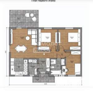 Дом 106м&sup2;, 1-этажный, участок 6 сот.  