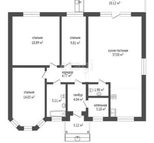 Дом 100м&sup2;, 1-этажный, участок 7 сот.  