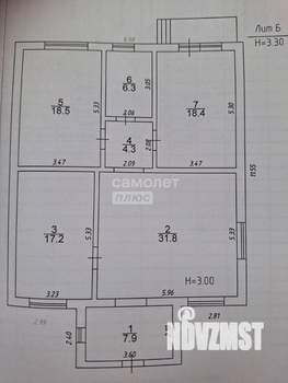 Дом 104м², 1-этажный, участок 4 сот.  