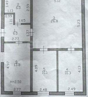 Дом 73м², 1-этажный, участок 7 сот.  