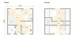 Дом 84м&sup2;, 2-этажный, участок 4 сот.  