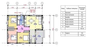 Дом 102м&sup2;, 1-этажный, участок 6 сот.  