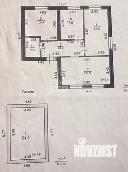 Дом 78м&sup2;, 1-этажный, участок 6 сот.  