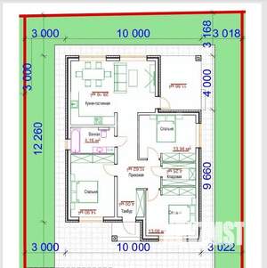 Дом 95м&sup2;, 1-этажный, участок 10 сот.  
