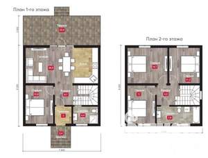Дом 106м², 2-этажный, участок 7 сот.  