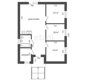 Дом 130м&sup2;, 1-этажный, участок 6 сот.  