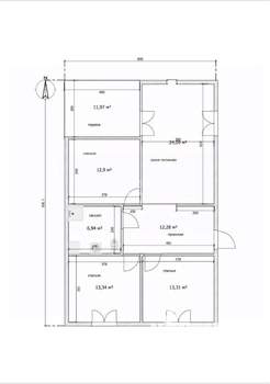 Дом 110м², 1-этажный, участок 6 сот.  