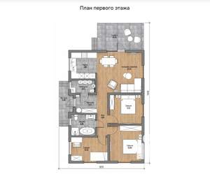 Дом 104м², 1-этажный, участок 6 сот.  