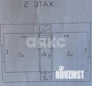 Дом 80м&sup2;, 2-этажный, участок 5 сот.  
