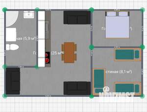 3-к квартира, посуточно, 90м2, 1/2 этаж