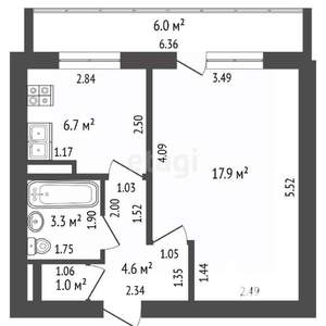 1-к квартира, на длительный срок, 35м2, 3/5 этаж