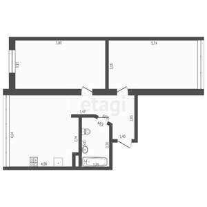 2-к квартира, на длительный срок, 60м2, 11/11 этаж