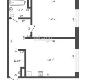 1-к квартира, на длительный срок, 36м2, 8/8 этаж