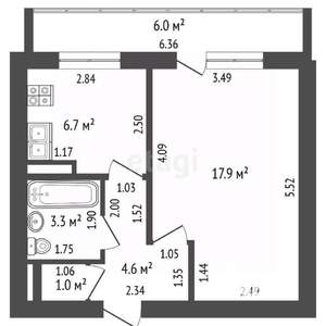 1-к квартира, на длительный срок, 35м2, 3/5 этаж