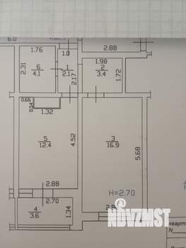 1-к квартира, на длительный срок, 43м2, 5/17 этаж