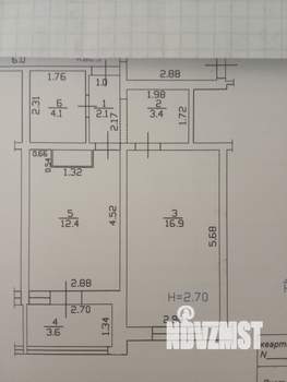 1-к квартира, на длительный срок, 43м2, 5/17 этаж