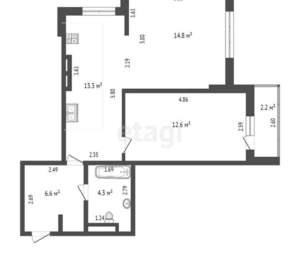 2-к квартира, вторичка, 50м2, 5/18 этаж