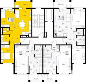 2-к квартира, вторичка, 55м2, 2/8 этаж