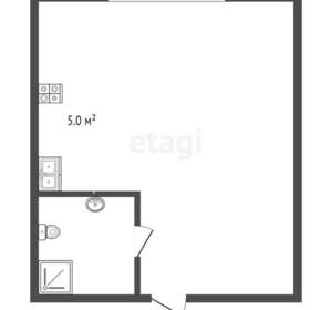 Студия квартира, вторичка, 34м2, 1/5 этаж