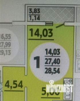 Студия квартира, вторичка, 28м2, 1/16 этаж