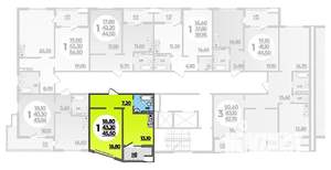 1-к квартира, вторичка, 46м2, 3/16 этаж