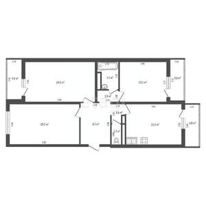 3-к квартира, вторичка, 89м2, 3/16 этаж
