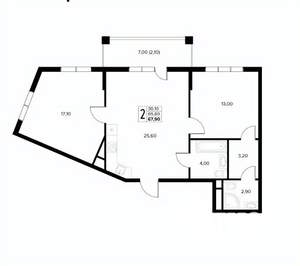 2-к квартира, вторичка, 68м2, 4/8 этаж