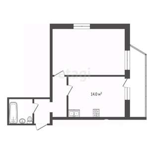 1-к квартира, вторичка, 47м2, 8/9 этаж