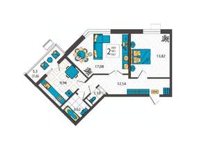 2-к квартира, вторичка, 60м2, 4/9 этаж