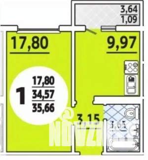 1-к квартира, вторичка, 38м2, 6/16 этаж