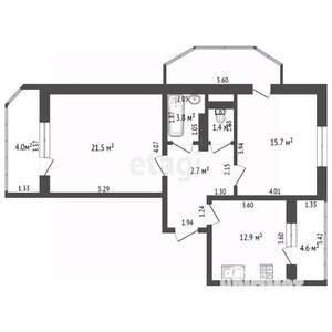 2-к квартира, вторичка, 82м2, 6/9 этаж
