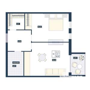 1-к квартира, вторичка, 50м2, 3/9 этаж