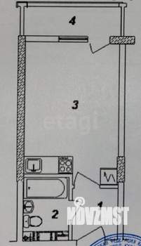 Студия квартира, вторичка, 26м2, 19/19 этаж