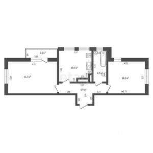 2-к квартира, вторичка, 55м2, 5/20 этаж