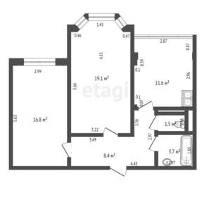 2-к квартира, вторичка, 62м2, 3/9 этаж