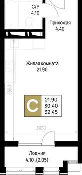 Студия квартира, вторичка, 32м2, 12/12 этаж