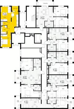 1-к квартира, вторичка, 45м2, 1/8 этаж