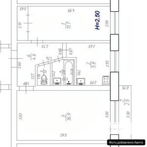 2-к квартира, вторичка, 42м2, 5/5 этаж