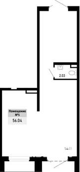 3-к квартира, строящийся дом, 83м2, 1/4 этаж