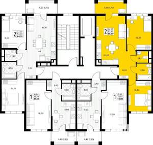 2-к квартира, вторичка, 56м2, 8/8 этаж
