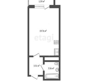 Студия квартира, вторичка, 27м2, 5/12 этаж
