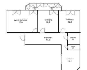 3-к квартира, вторичка, 81м2, 4/15 этаж